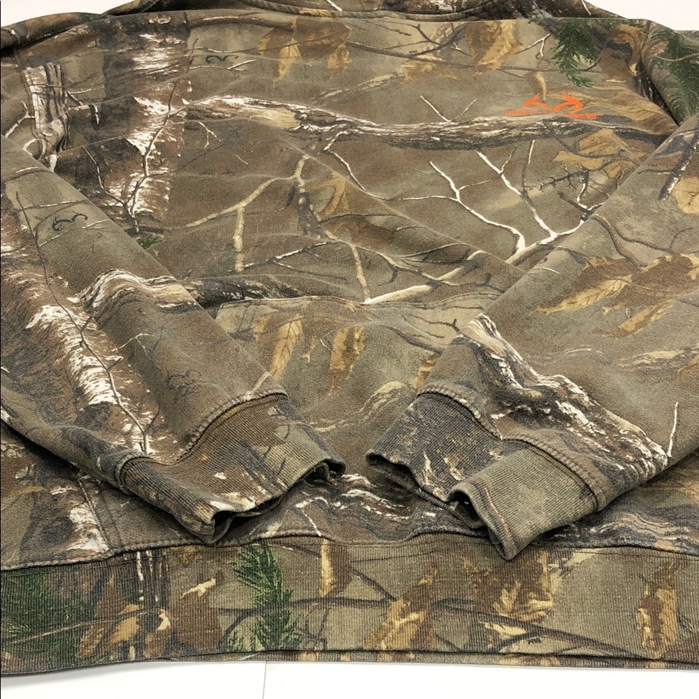 Realtree Woodland Camo Hoodie | Men’s XL | Orange Logo - Picture 12 of 14